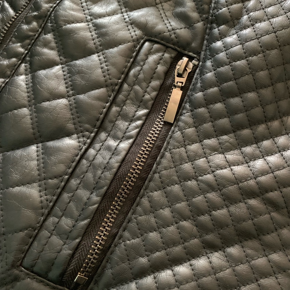 Vegan leather black Motto jacket - Picture 4 of 5